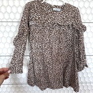 Mayoral Leopard Ruffle Shift Dress